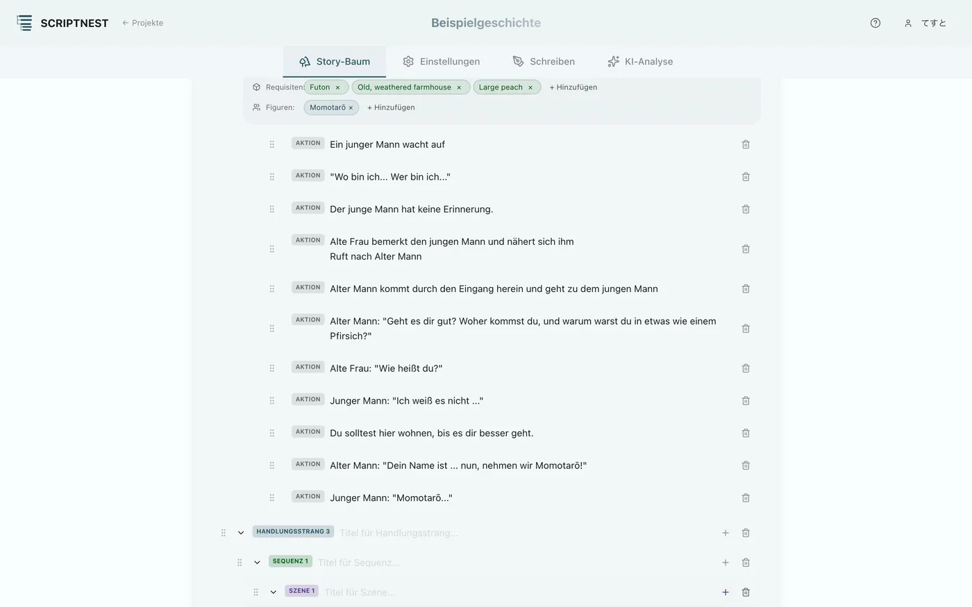 Abbildung 2.6: Hinzufügen einer Szene