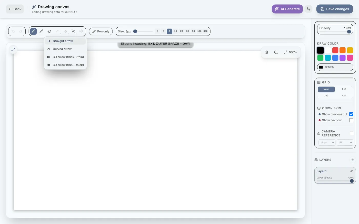 Figure 4.6: 3D arrow tool for directing notes