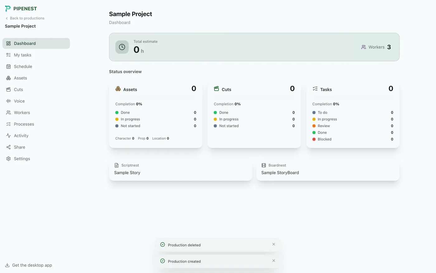 Figure 1.5: Viewing the status summary on the dashboard