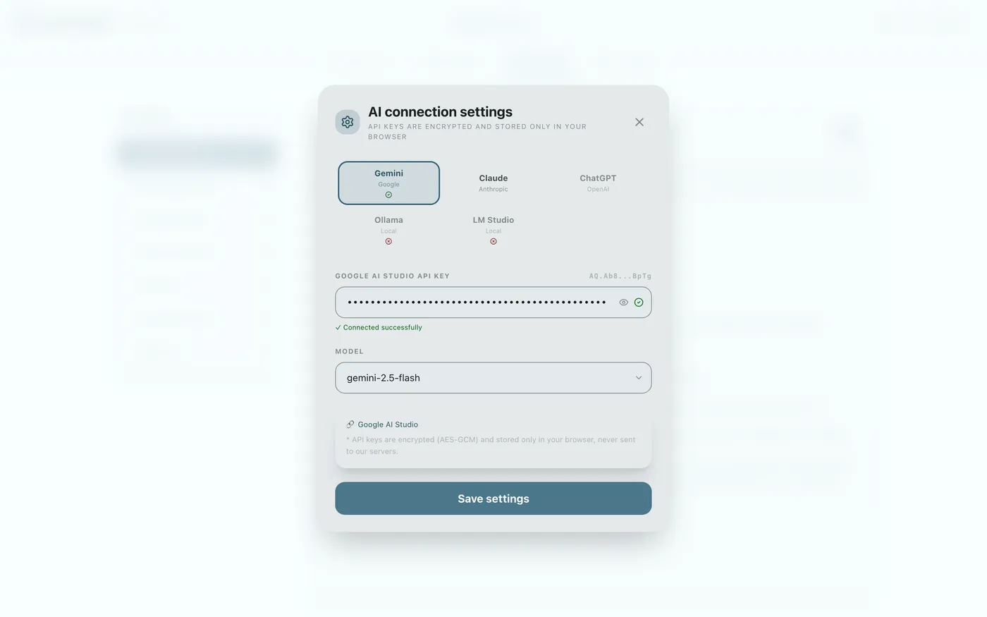 Figure 4.2: Multi-AI connection settings