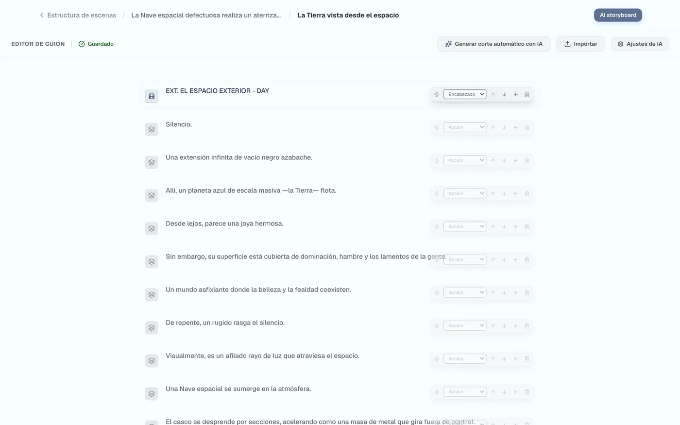 Figura 2.3: Añadir, eliminar y reordenar filas