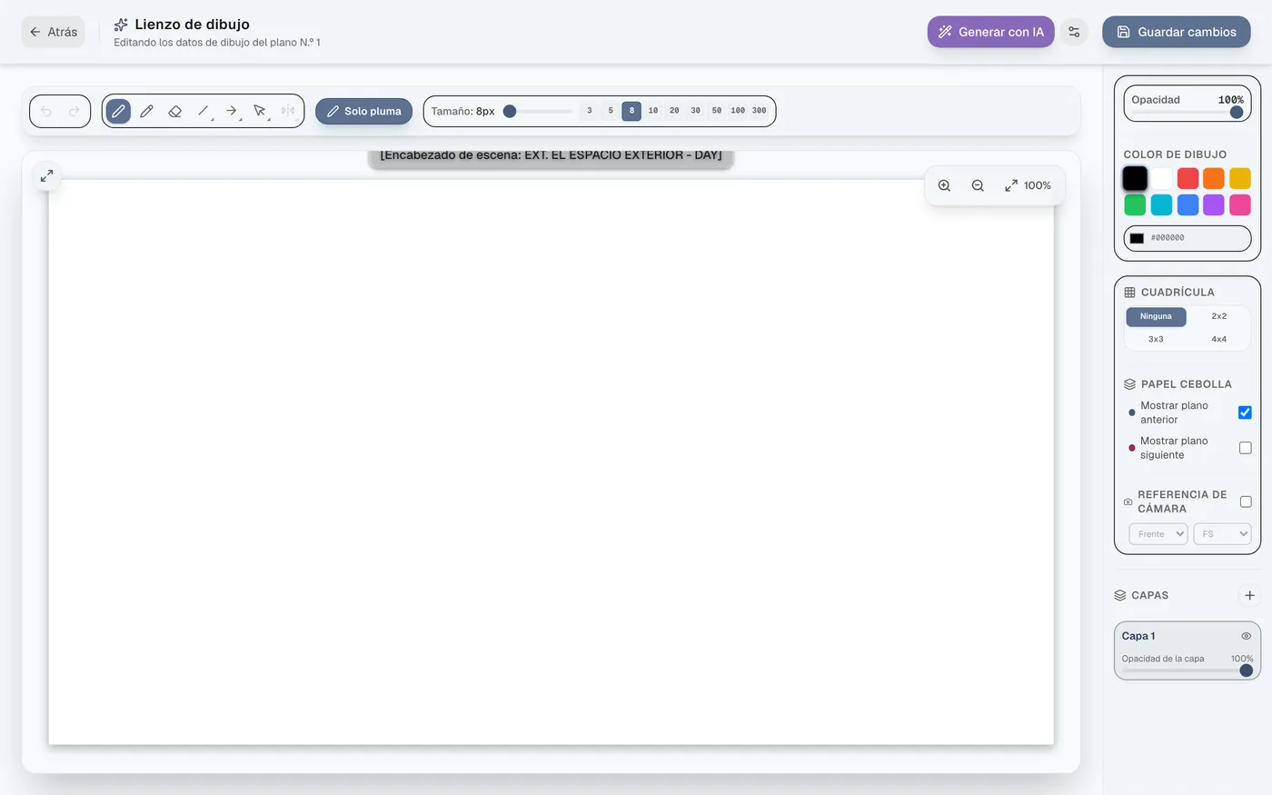 Figura 4.4: Activación del modo solo lápiz