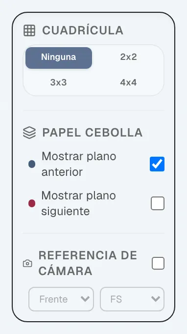 Figura 4.10: Visualización de cuadrícula y papel cebolla