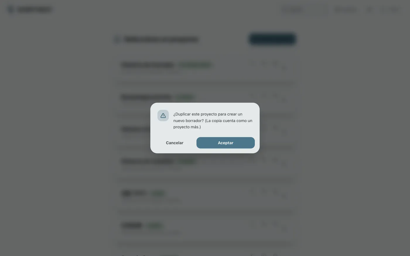 Figura 1.3: Duplicación de un proyecto