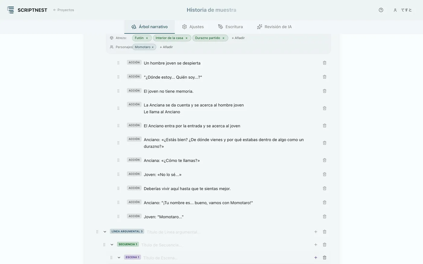 Figura 2.6: Añadir una escena