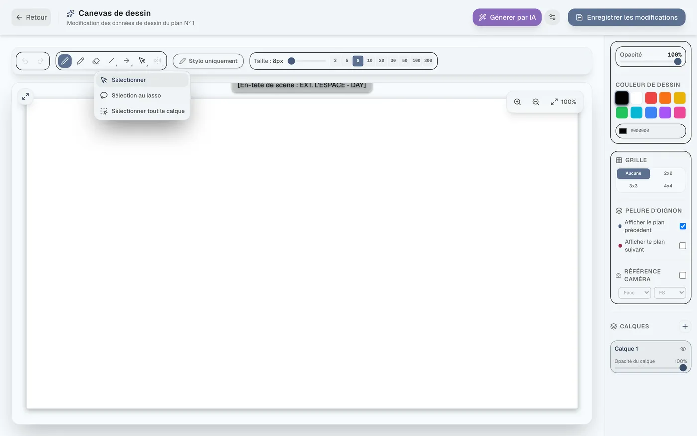 Figure 4.7 : Divers outils de sélection