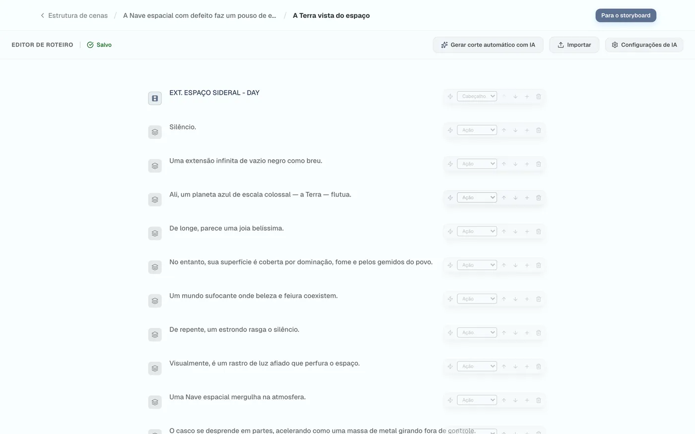 Figura 2.2: Tela do editor de roteiro