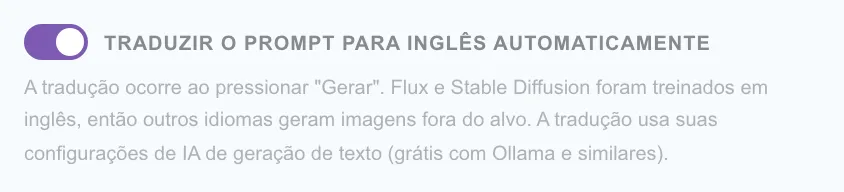 Figura 5.5: Tradução automática do prompt para o inglês