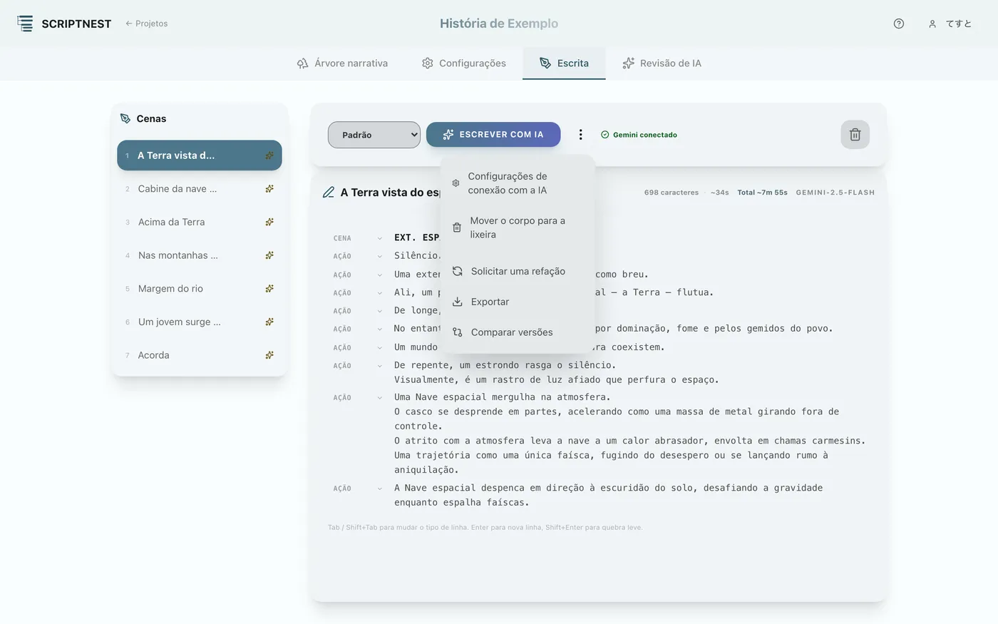 Figura 4.1: Abrindo o menu de configurações de conexão multi-IA